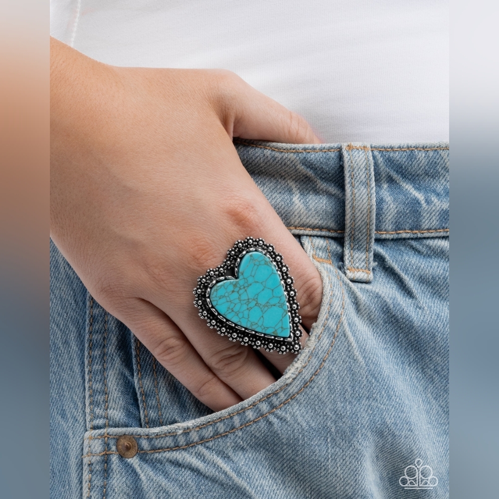 Turquoise Heart Statement Ring